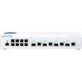 QNAP QSW-M408-4C 8 Ports Manageable Ethernet Switch - Gigabit Ethernet, 10 Gigabit Ethernet - 10/100/1000Base-T, 10GBase-T, 10GBase-X