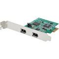 StarTech.com 2 Port PCI Express FireWire Card - TI TSB82AA2 Chipset - Plug-and-Play - PCIe 1394a FireWire Adapter (PEX1394A2V2)