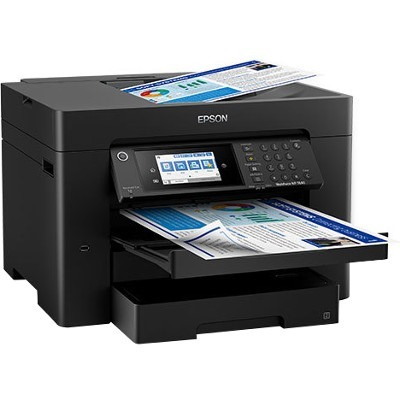 Epson WorkForce Pro WF-7840 Inkjet Multifunction Printer-Color-Copier/Fax/Scanner-4800x2400 dpi Print-Automatic Duplex Print-50000 Pages-500 sheets Input-1200 dpi Optical Scan-Color Fax-Wireless LAN-Epson Connect-Android Printing-Mopria