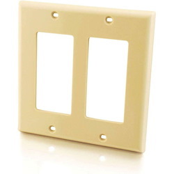 C2G Two Decorative Style Cutout Double Gang Wall Plate - Ivory