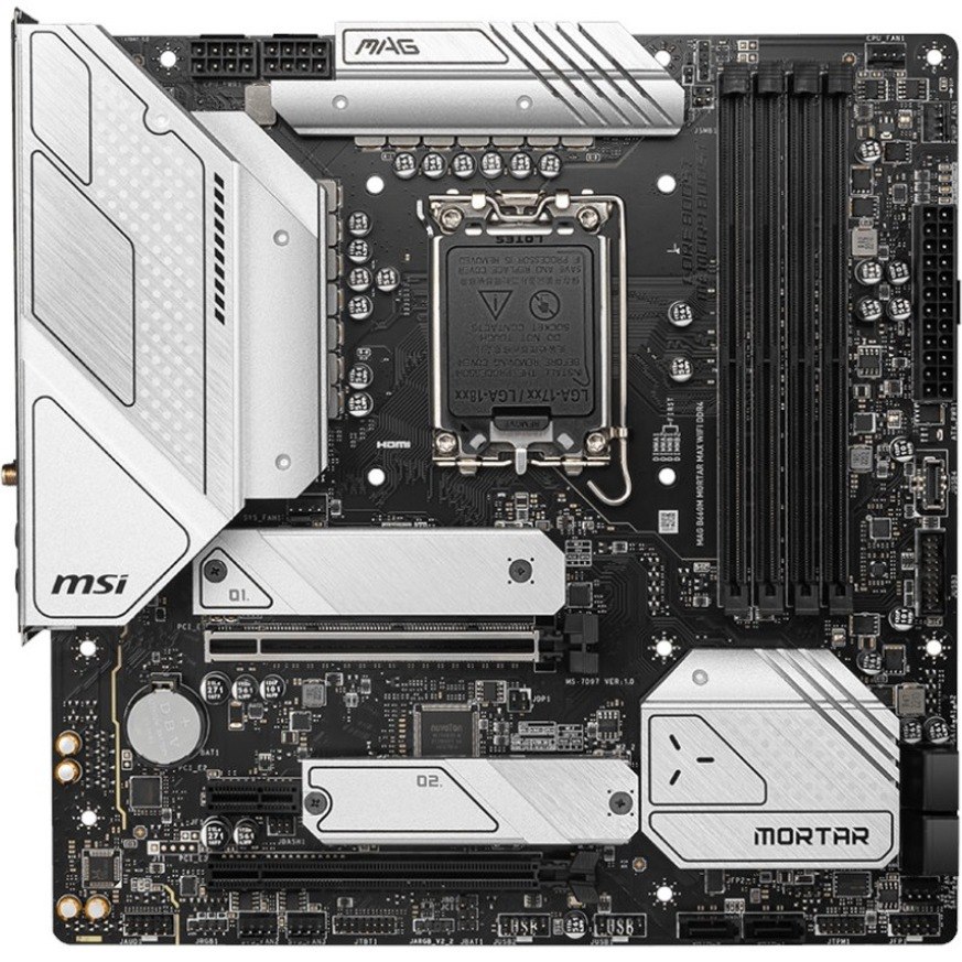 MSI MAG MAG B660M MORTAR MAX WIFI DDR4 Gaming Desktop Motherboard - Intel B660 Chipset - Socket LGA-1700 - Intel Optane Memory Ready - Micro ATX