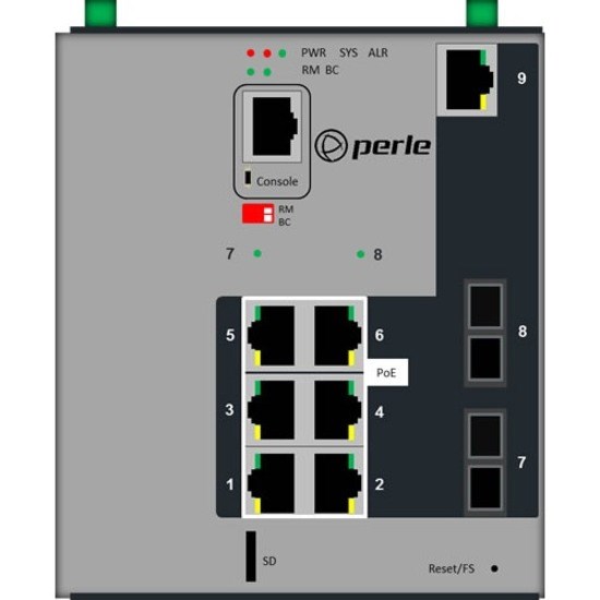 Perle IDS-509G2PP6-C2MD05 - Industrial Managed Power Over Ethernet Switch