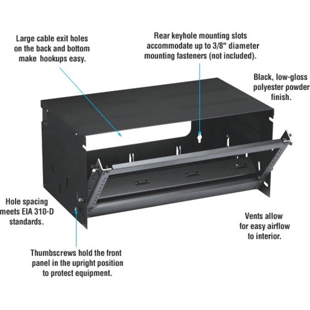 Black Box RM686 6U Bottom-Hinged Panel