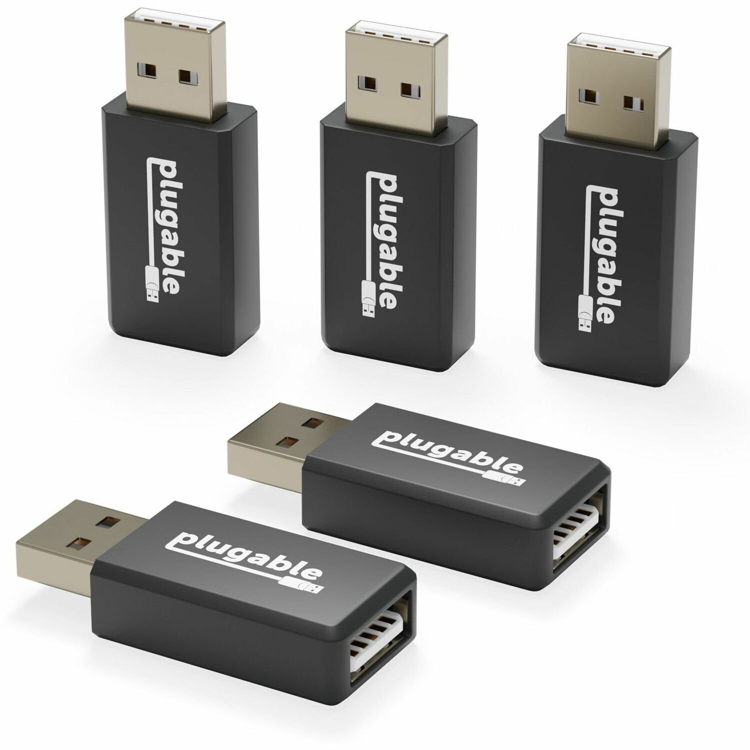 Plugable USB Data Blocker (5-Pack) Prevent Hacking Device, Protect Against Juice Jacking at Public USB Ports