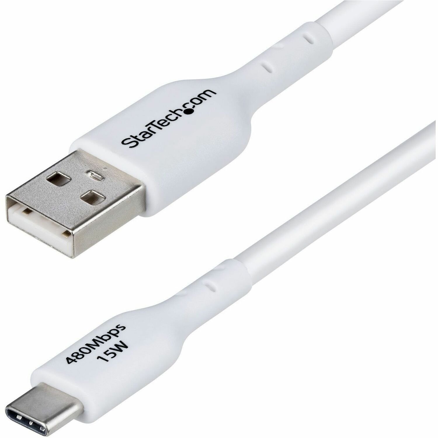 StarTech.com 3m (9.8ft) USB-A to USB-C Charging Cable, Charge & Sync, 3A, USB 2.0, TPE Jacket - White USB Charging Cord