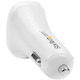 StarTech.com Dual Port USB Car Charger - White - High Power 24W/4.8A - 2 port USB Car Charger - Charge two tablets at once