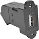Tripp Lite by Eaton USB 2.0 All-in-One Keystone/Panel Mount Angled Coupler (F/F), Black