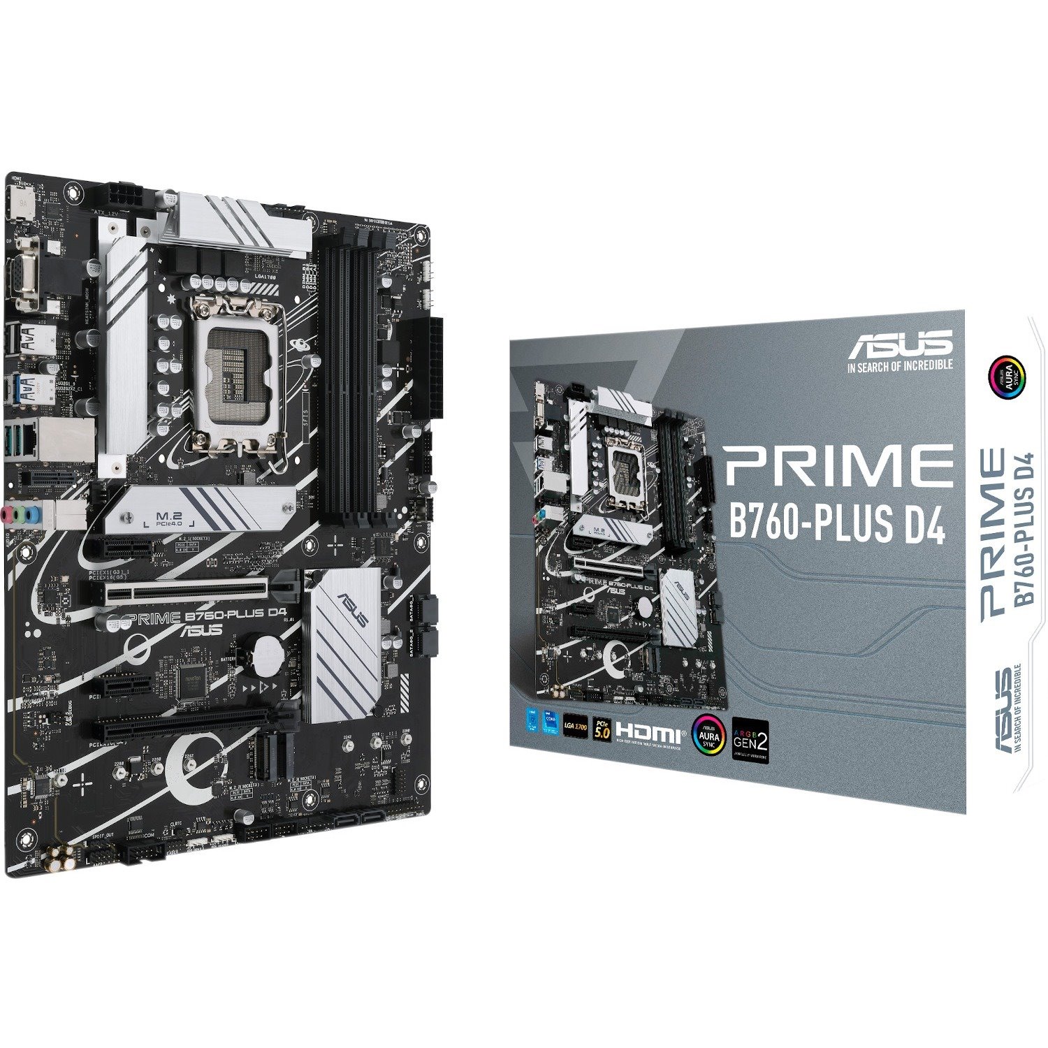 Asus Prime B760-PLUSD4 Desktop Motherboard - Intel B760 Chipset - Socket LGA-1700 - ATX