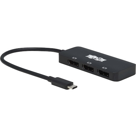 Tripp Lite by Eaton USB-C Adapter, Triple Display - 4K 60 Hz DisplayPort, 8K, HDR, 4:4:4, HDCP 2.2, DP 1.4 Alt Mode, Black