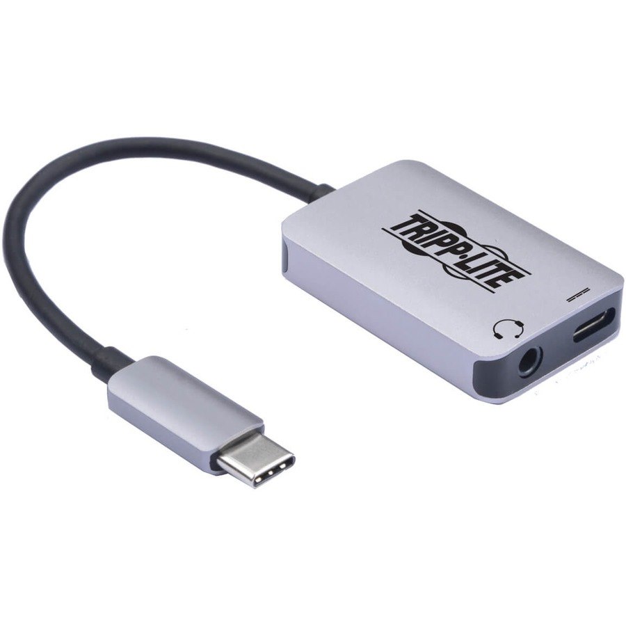 Tripp Lite by Eaton USB-C to 3.5 mm Stereo Audio Adapter - USB 3.1 Gen 1 (5 Gbps), PD 3.0, Silver