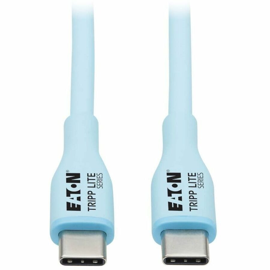 Eaton Tripp Lite Series Safe-IT USB-C Antibacterial Cable, USB 2.0, Ultra Flexible (M/M), Light Blue, 6 ft. (1.83 m)