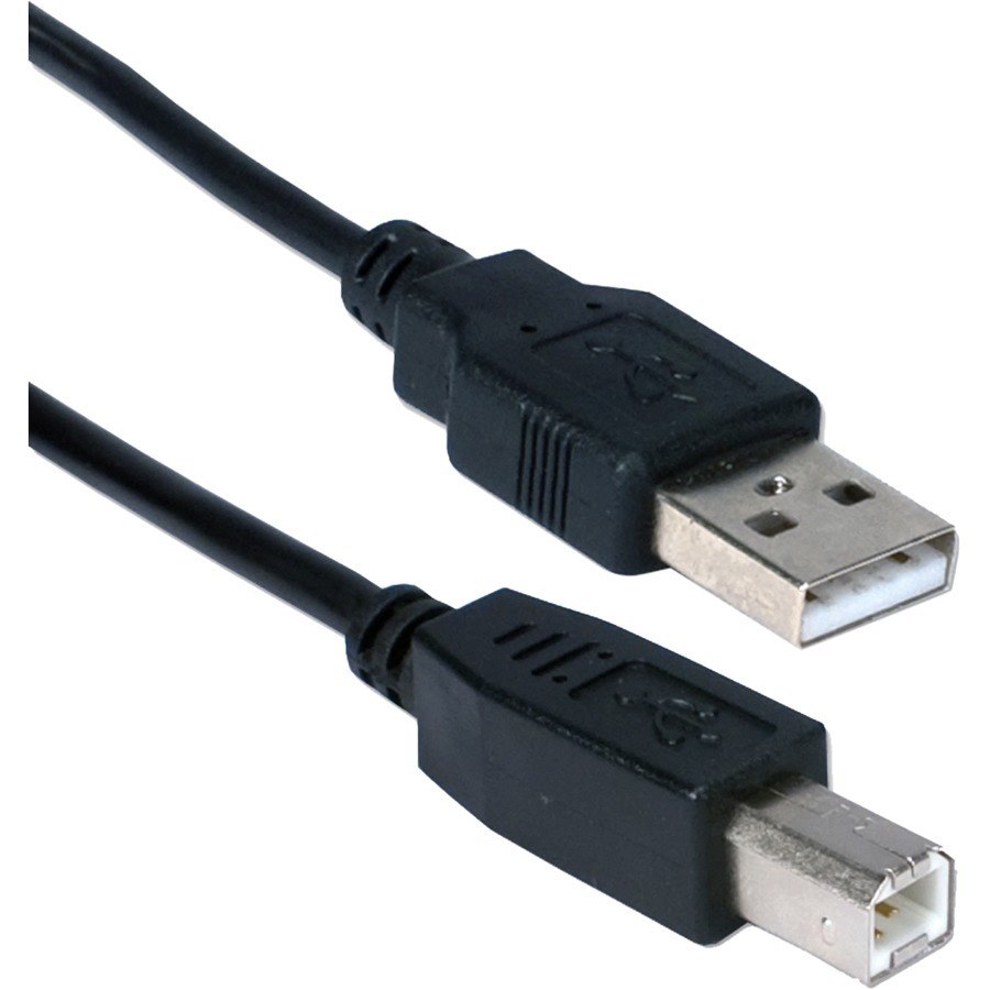 QVS 3-Pack 10ft USB 2.0 High-Speed Type A Male to B Male Black Cable