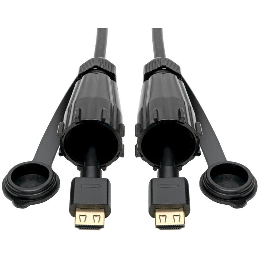 Eaton Tripp Lite Series High-Speed HDMI Cable (M/M) - 4K 60 Hz, HDR, Industrial, IP68, Hooded Connectors, Black, 3 ft.