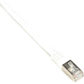 Black Box CAT6 250-MHz Stranded Patch Cable Slim Molded Boot - S/FTP, CM PVC, White, 2FT