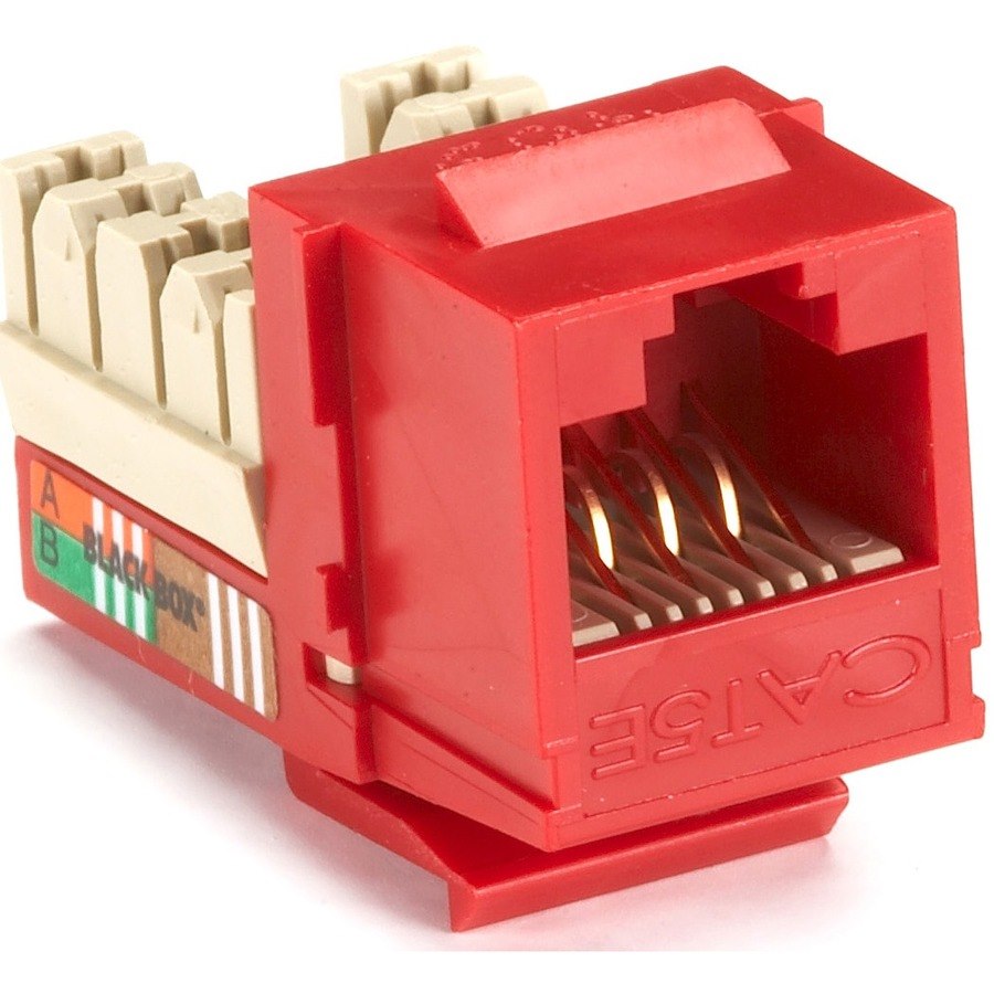 Black Box GigaBase Plus CAT5e Keystone Jack - Unshielded, RJ45, Red