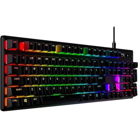 HyperX Alloy Origins PBT Gaming Keyboard - Cable Connectivity - USB Type C Interface - RGB LED - English (US) - Black