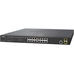Planet GS-4210-16T2S 16 Ports Manageable Ethernet Switch - Gigabit Ethernet - 10/100/1000Base-T, 1000Base-X