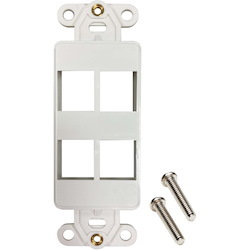 Tripp Lite by Eaton Safe-IT 4-Port Antibacterial Wall-Mount Insert, Decora Style, Vertical, Ivory, TAA