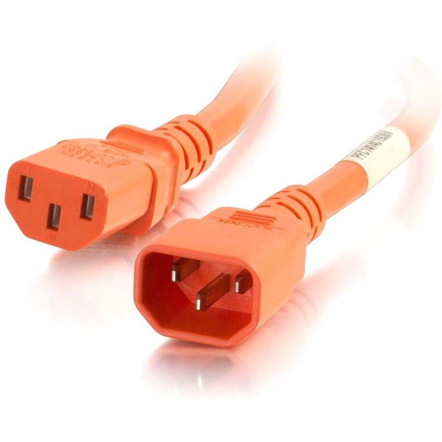 C2G 5ft 18AWG Power Cord (IEC320C14 to IEC320C13) - Orange