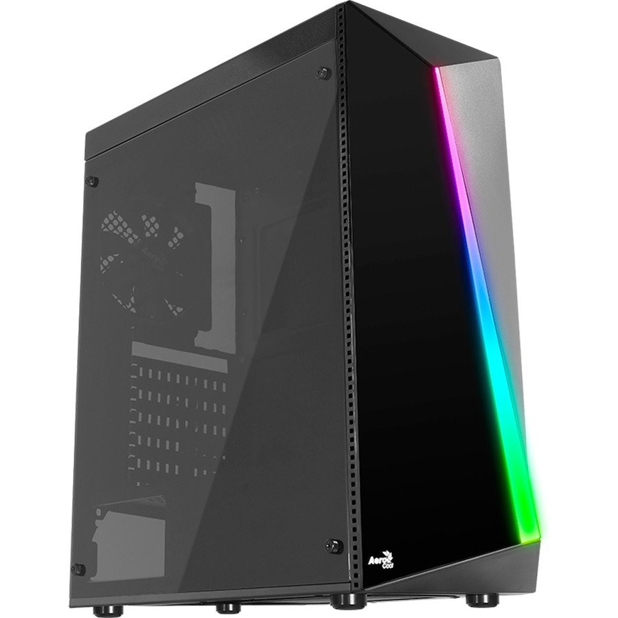 AeroCool Shard Computer Case - ATX Motherboard Supported - Mid-tower - SPCC, Acrylonitrile Butadiene Styrene (ABS), Tempered Glass, Acrylic - Black