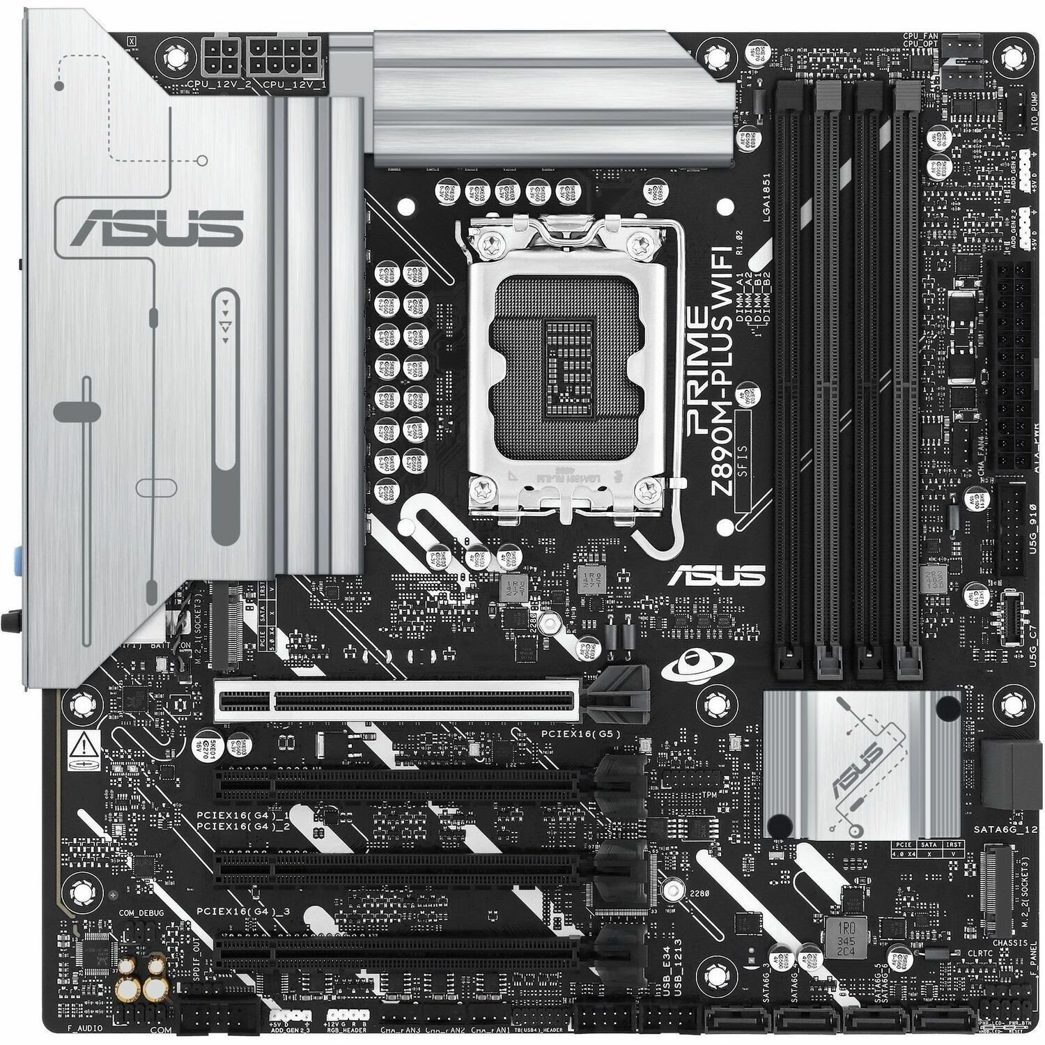 Asus Prime Z890M-PLUS WIFI-CSM Gaming Desktop Motherboard - Intel Z890 Chipset - Socket LGA-1851 - Micro ATX