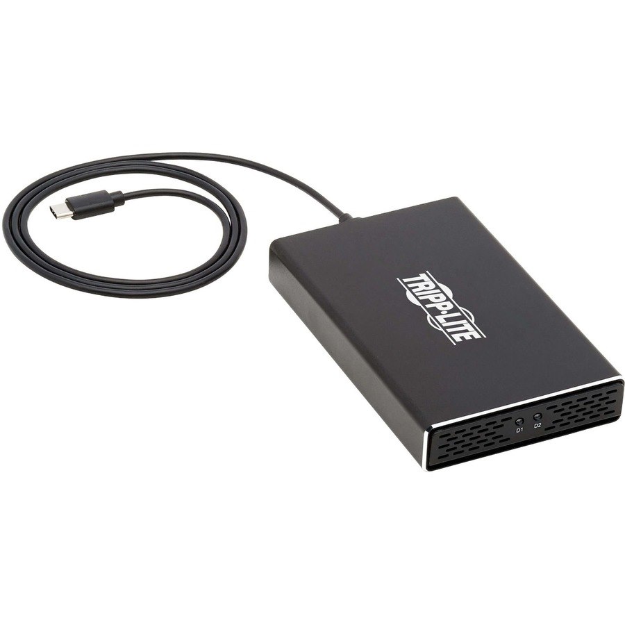 Tripp Lite USB C to Dual M.2 SATA SSD/HDD Enclosure Adapter USB 3.1 Gen 2 Black
