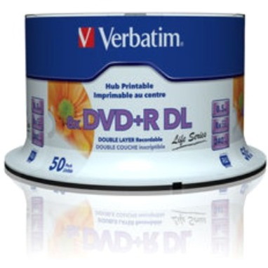 Verbatim Life DVD Recordable Media - DVD+R - 8x - 8.50 GB - 50 Pack Spindle