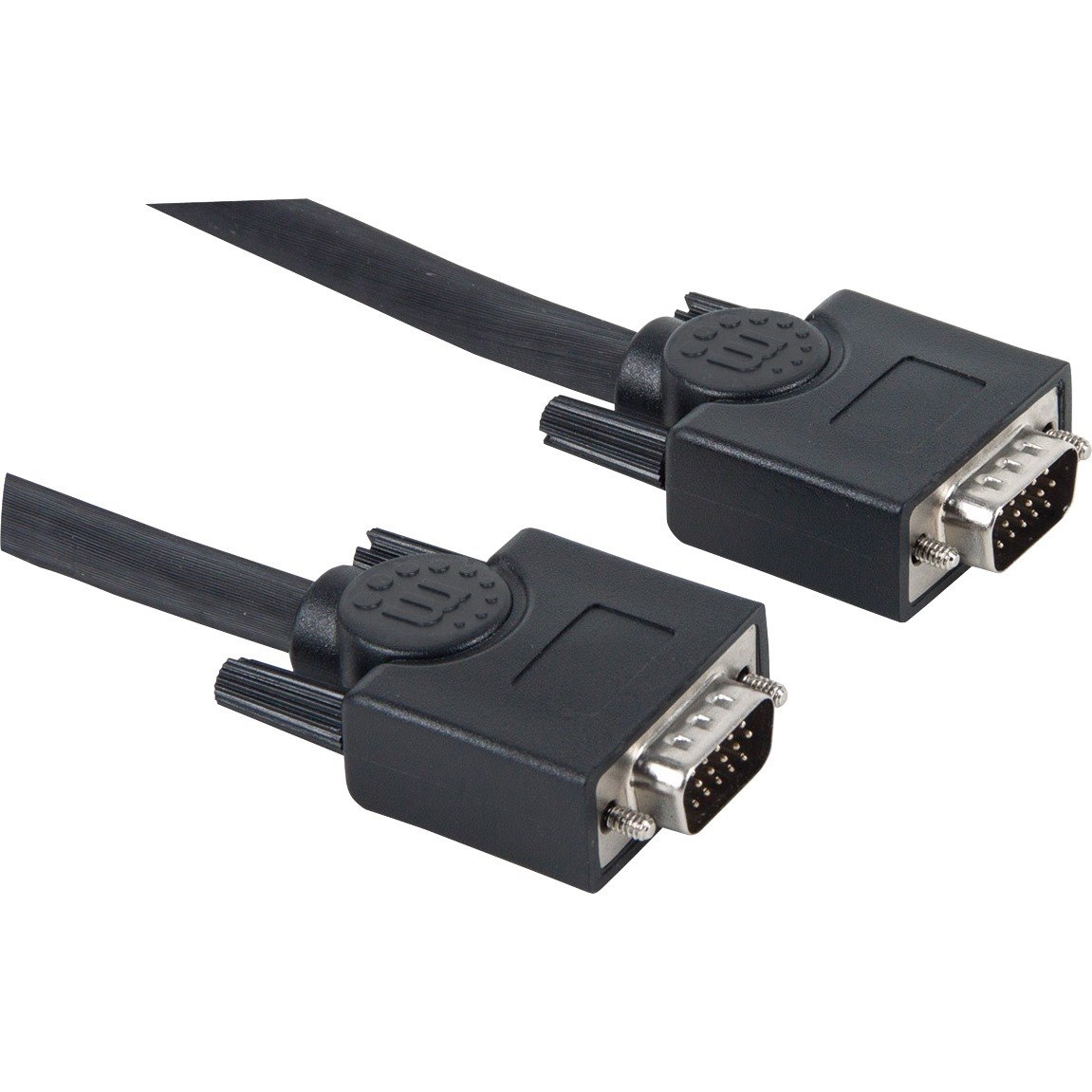 Manhattan SVGA HD15 Male to HD15 Male Monitor Cable, 100', Black