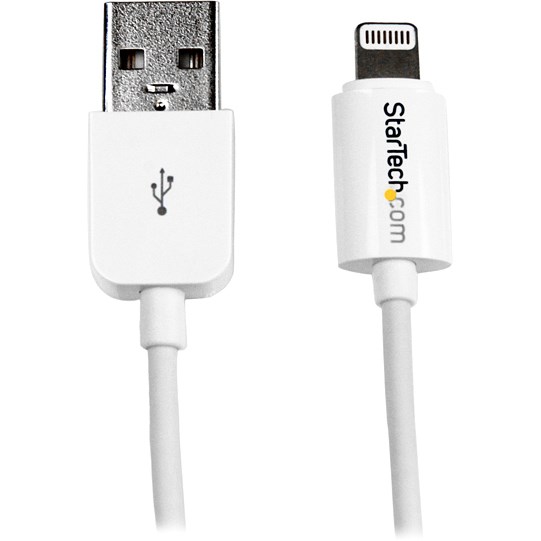 StarTech.com 2m (6ft) Long White AppleÂ&reg; 8-pin Lightning Connector to USB Cable for iPhone / iPod / iPad