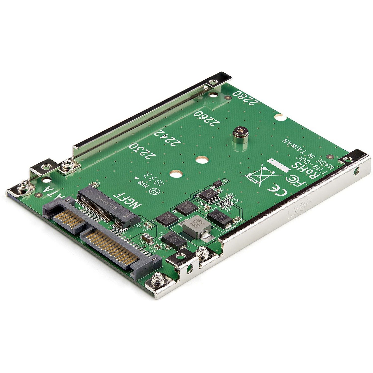 StarTech.com Drive Bay Adapter for 2.5" M.2 - Serial ATA/600 Host Interface Internal - Black - TAA Compliant