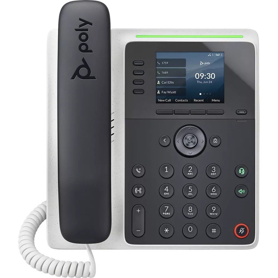 Poly Edge E100 IP Phone - Corded - Corded - NFC - Desktop, Wall Mountable - TAA Compliant
