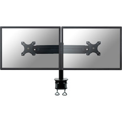 Newstar Tilt/Turn/Rotate Dual Desk Mount (clamp) for two 19-30" Monitor Screens, Height Adjustable - Black
