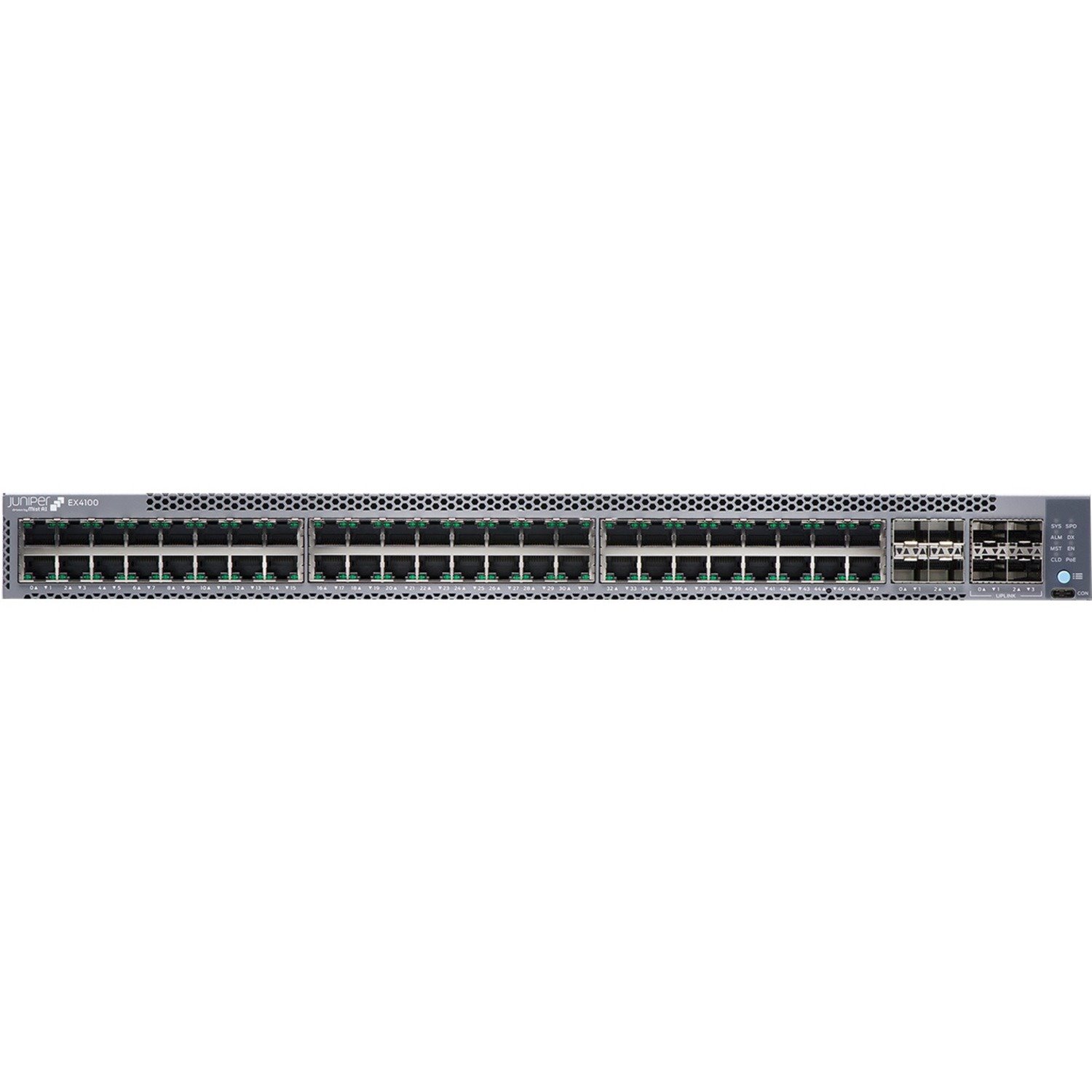 Juniper EX4100 EX4100-48T-AFI 48 Ports Manageable Ethernet Switch - 10 Gigabit Ethernet, Gigabit Ethernet, 25 Gigabit Ethernet - 10/100/1000Base-T, 10GBase-X, 25GBase-X - TAA Compliant