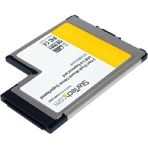 StarTech.com 2 Port Flush Mount ExpressCard 54mm SuperSpeed USB 3.0 Card Adapter