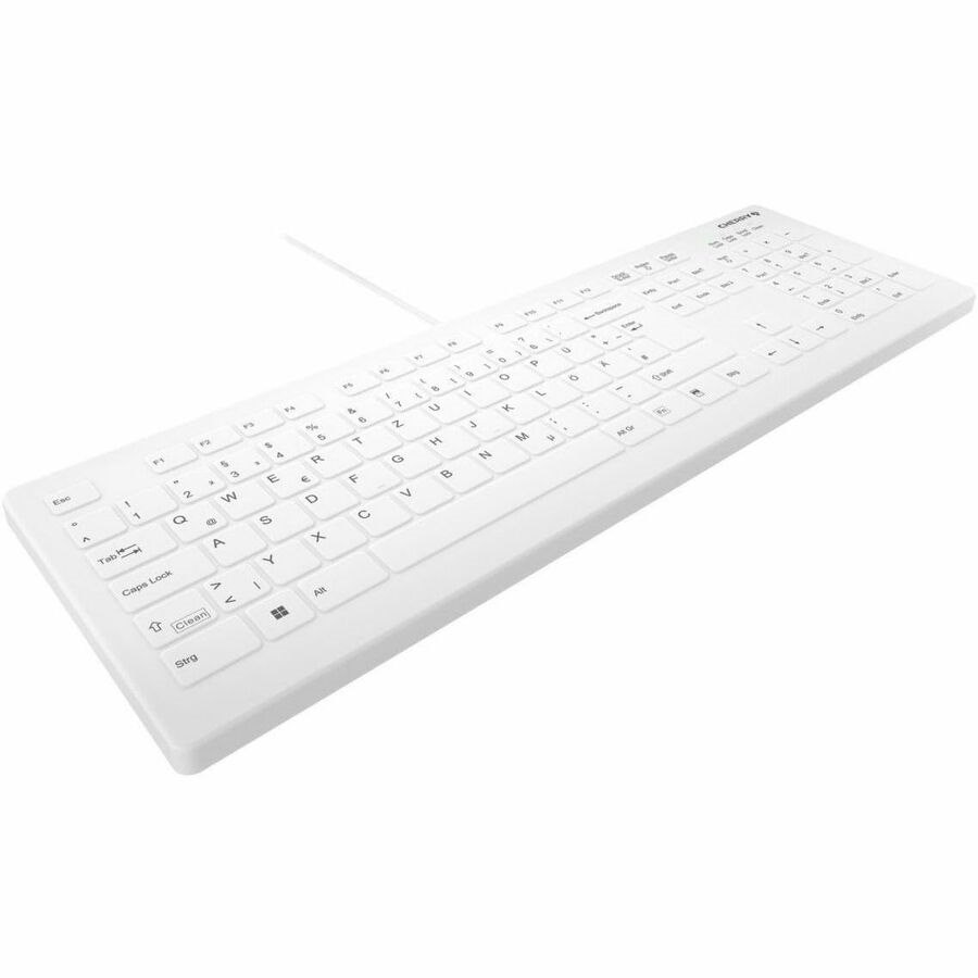 Active Key AK-C8112 Keyboard - Cable Connectivity - USB Type A Interface - QWERTY Layout - White