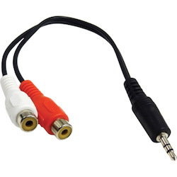 Axiom 6-inch 3.5mm Stereo to 2 x RCA Stereo Female Y-Cable