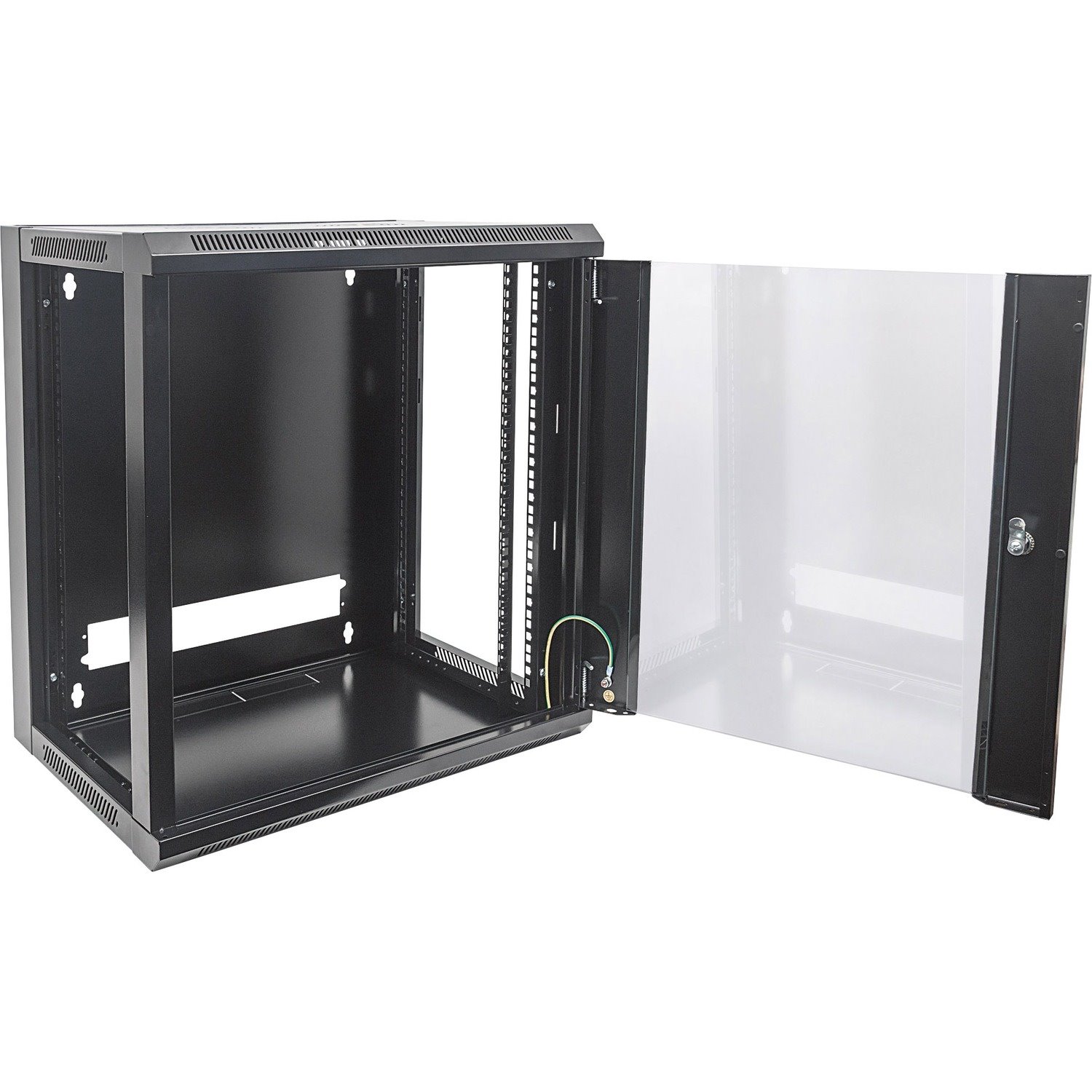 Intellinet Network Solutions 19 Inch Wallmount Cabinet, 12U, 17.7 Inch (450 mm) Depth, Black, Flatpack