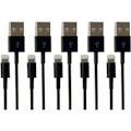 VisionTek Lightning to USB 1 Meter Cable Black 5-Pack (M/M)