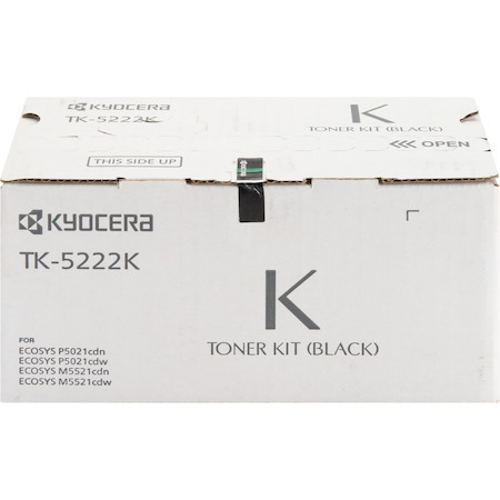 Kyocera TK-5222K Original Standard Yield Laser Toner Cartridge - Black - 1 Each
