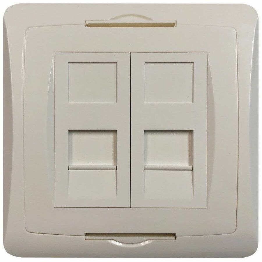 Eaton Tripp Lite Series 2-Port UK-Style Wall Plate, Unloaded Shuttered Module, White