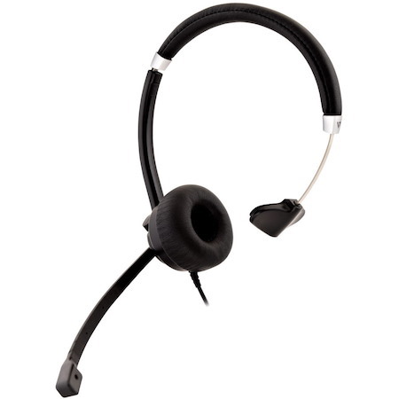 V7 Deluxe HA401 Wired Over-the-head Mono Headset - Black, Silver