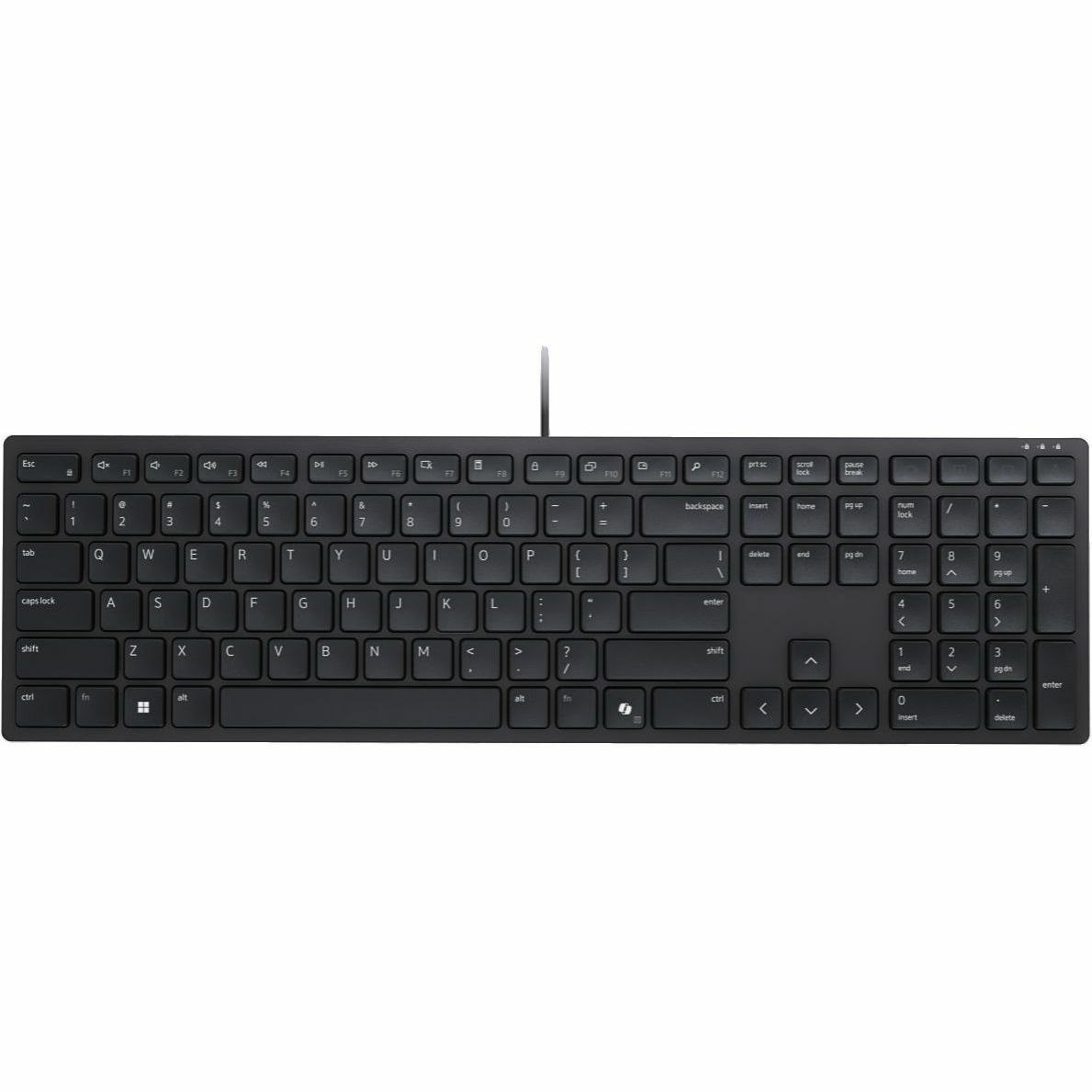 Dell KB525C Rugged Keyboard - Cable Connectivity - USB Type C, USB Type A Interface - English (US) - QWERTY Layout