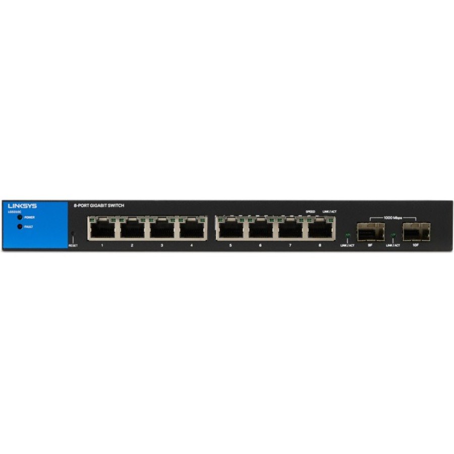 Linksys LGS310C 8 Ports Manageable Ethernet Switch - Gigabit Ethernet - 10/100/1000Base-T, 1000Base-X - TAA Compliant