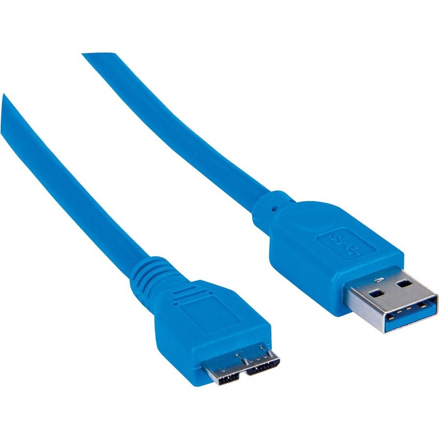 Manhattan SuperSpeed USB 3.0 A Male to Micro B Male Device Cable, 5 Gbps, 3 ft (1m), Blue