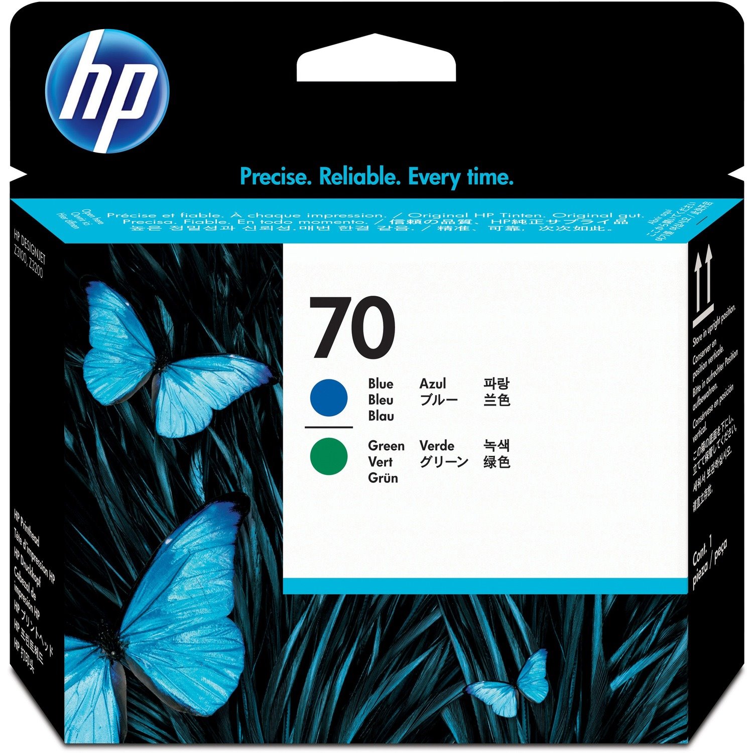 HP 70 Original Inkjet Printhead - Blue, Green - 1 Each