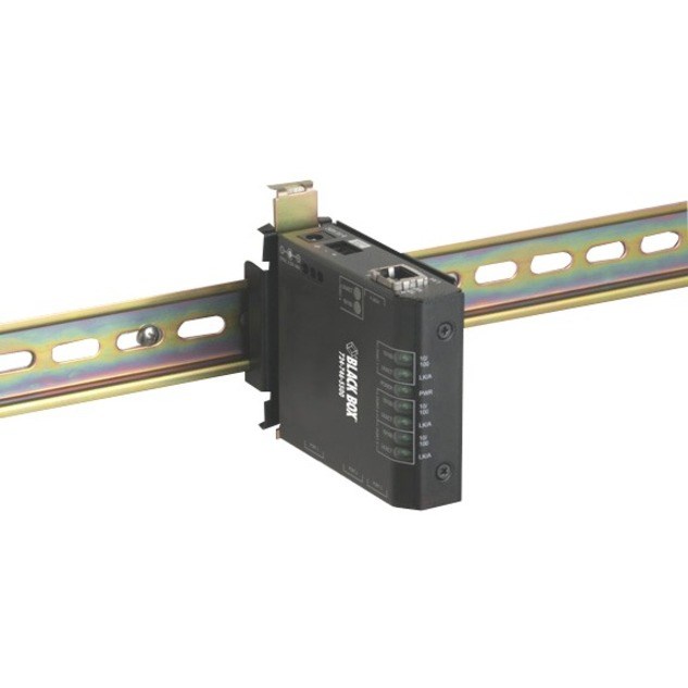 Black Box Fast Ethernet Extreme Temperature Switch - (2) 10/100-Mbps Copper RJ45, (1) 100-Mbps Multimode Fiber, 1300nm, 2km, ST, 24V DC-Power, DIN Rail