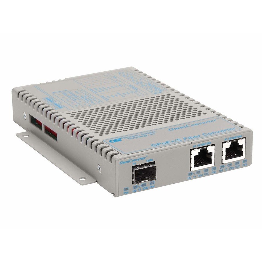 OmniConverter 10/100/1000 PoE+ Gigabit Ethernet Fiber Media Converter Switch RJ45 SFP Wide Temp