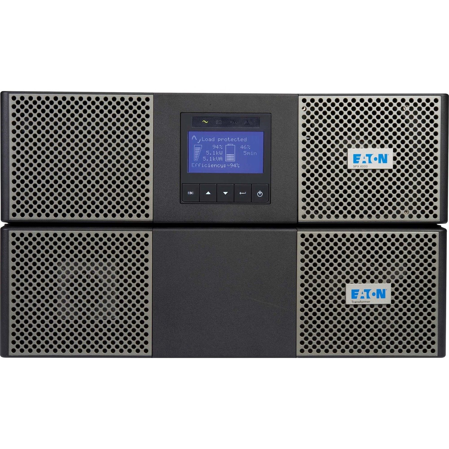 Eaton 9PX 3000VA 3000W 208V Online Double-Conversion UPS - L6-30P, 18x 5-20R, 2 L6-20R, 1 L6-30R Outlets, Cybersecure Network Card, Extended Run, 6U Rack/Tower - Battery Backup