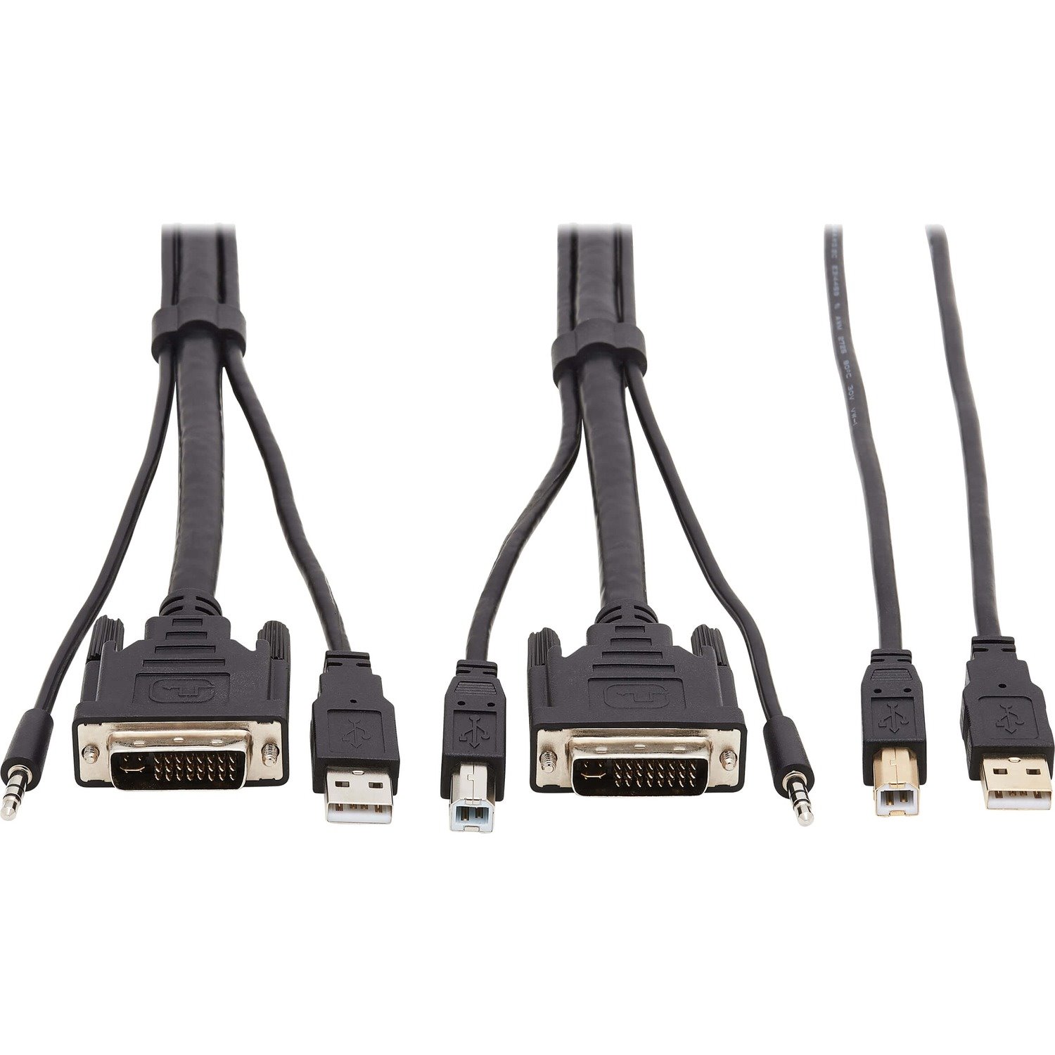 Tripp Lite by Eaton DVI KVM Cable Kit - DVI, USB, 3.5 mm Audio (3xM/3xM) + USB (M/M), 1080p, 10 ft. (3.05 m)