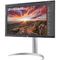 LG 27BP85UN-W 27" 4K UHD Gaming LCD Monitor - 16:9 - Silver, Black, White